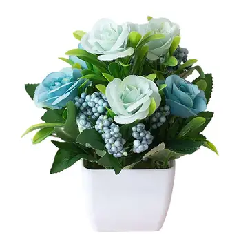 Europos Stiliaus Arbata, Rožių Dirbtinių Gėlių Puodą Bonsai Augalų Lentelė Netikrą Vazoninių Gėlių Ornamentais Namų Dekoro Viešbučio Sodas 2021