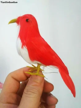 Apie 14cm modeliavimas paukštis sunkiai modelis putų&plunksnos raudonos paukščių prop,namų, sodo puošmena dovana s1271