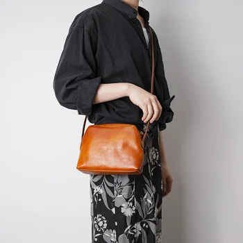 2020 naujas originalus odinis moterų maišelį mini paprastas mažas kvadratas maišelį pirmojo sluoksnio odos petį krepšys krepšys mažas maišelis