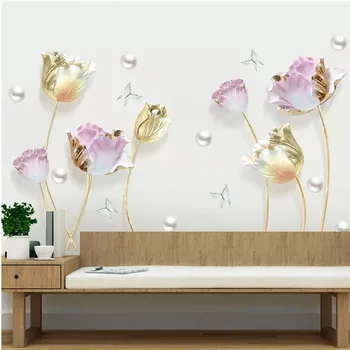 Gėlių Siena Lipdukas Grožio Šaldytuvas 3D Tapetai Paauglys Vsco Mergaitė Kambarį Apdailos Estetinės Kambarį Miegamojo Puošimas plakatus