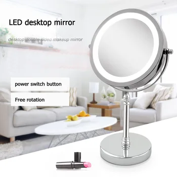 LED makiažo veidrodėliai dvigubo 10 grossissant 7 colių aukštos kokybės LED šviesos kilnus moteris dovaną 360 nemokamai sukimosi metalo medžiaga
