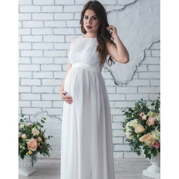 Motinystės Suknelės už Nuotrauką Šaudyti Apvalios Kaklo Siūlės Rankovių Plius Dydis Nėščioms Moterims, Drabužiai, Fotografijos Pagalbiniai Stilius