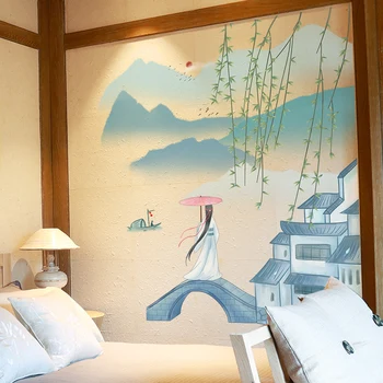 Kinijos Klasikinė Akvarelė Sienų Lipdukai Kambarį Dekoruoti Miegamojo Estetinį Kambario Dekoro Senovės Meno Tapetai