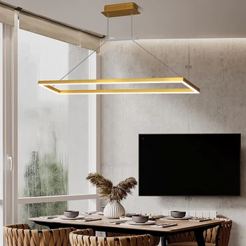 LED modernus minimalistinio restoranas liustra prabanga Šiaurės Baras, kavinė kabo žibintai kūrybos stačiakampio geležies miegamajame kabo lempa