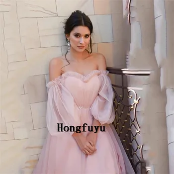 Princess Rožinis Tiulis Linijos, Brangioji Vestuvių Suknelė Iki 2021 M. Su Nuimamais Sluoksniuotos Ilgomis Rankovėmis Sodas Šalies Vestuvinės Suknelės