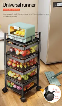 Virtuvės stalčiuko Multi-Layer Kilnojamojo Vaisių, Daržovių Užkandis Stovas Sukasi Virtuvėje, Sandėliavimo Lentynos Didelės talpos Lentynos