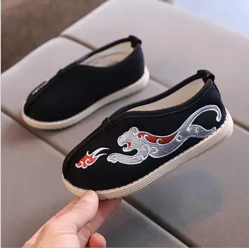 Vaikų Hanfu batų mados klasikinis Šokio spektaklis batai Berniukui, siuvinėjimo nacionalinių Kostiumų audinys batai Kūdikiui siuvinėti bateliai