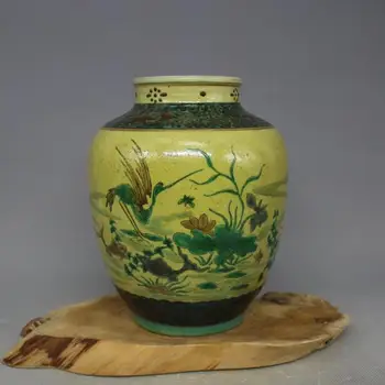 Antikvarinis Senas QingDynasty porceliano puodą,Pastelinių gėlių& paukščių jar,Rankų tapybos amatų,Apdailos surinkimo ir puošmena,Nemokamas pristatymas