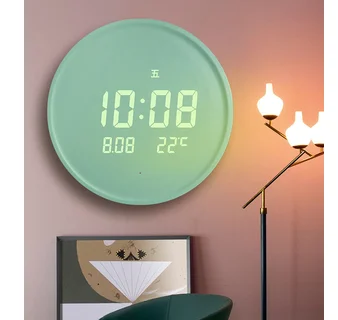 Laikrodis Sieninis Kambarį Modernus Nordic Light Prabangus Laikrodis Skaitmeninis Elektroninis Laikrodis Kabo Sieninis Led Akustinių Naktį Šviesos Namų