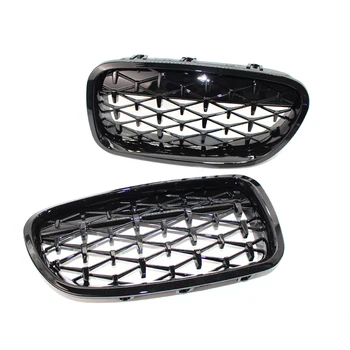 Automobilių modifikuotų Diamond Grotelės Lenktynių Grotelės BMW 5 Serijos F10 F18 2010-2016 ryškiai juodos spalvos ABS plastiko Apdailos Grotelės