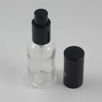 1oz Fondas kosmetikos pakuotės aiškiai serumas butelį su pompa, Stiklo dipenser buteliukas 30ml