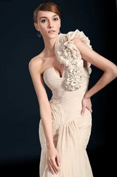 Elegantiškas vakarines Sukneles Undinė V-kaklo Šifono Ruffles Ilgai Oficialią Šalies Vakare Gown Prom Dresses Chalatas De Soiree