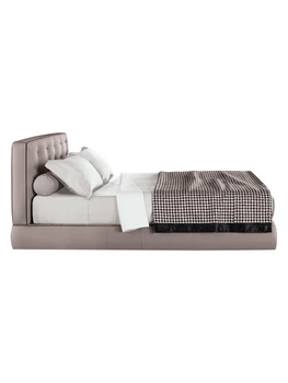 Italijos minimalistinio šviesos prabanga lova šiuolaikinės šeimos vestuvės, lova, miegamojo lova, mažas šeimos vila dvigule lova