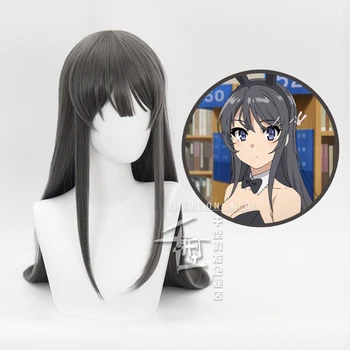 Anime Sakurajima Mai Pilka Ilgą Peruką Cosplay Kostiumų Seishun Buta Yarou Wa Bunny Mergina Senpai No Yume Wo Minai Atsparus Karščiui Plaukų