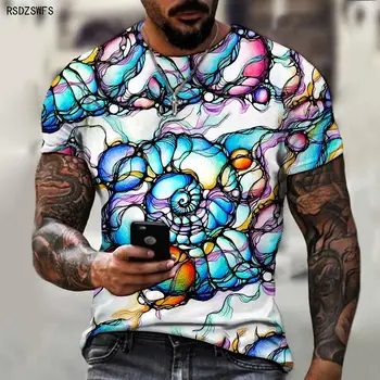 Akvareliniai Dažai 3d Spausdinimo Spalvinga Meno marškinėliai vyriški Gatvės T-shirt Hip-hop ' o Mados vyriški Laisvalaikio Top Sportas Jersey