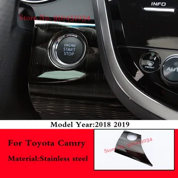 Nerūdijančio Plieno Automobilio Raktas Push Button Start Stop Uždegimo Apimti Interjero Formavimo Reikmenys Toyota Camry XV70 2018 2019 2020