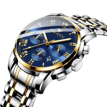 Naujas Verslo Žiūrėti Vyrų Laikrodis Retro Dizainas Plieno Juosta Relogio Lydinio Kvarcinis Laikrodis prabangūs vyriški Laikrodžiai, sidabro žiūrėti