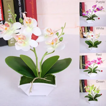Aukštos klasės Modeliavimas Phalaenopsis Nustatyti Modeliavimo Augalų Vestuvių Netikrą Gėlių Darbastalio Kambarį Apdaila