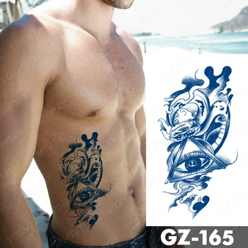 Mėlyna Rašalo Sulčių Vandeniui Laikinos Tatuiruotės Lipdukas Ilgalaikio Grožio Gėlių Karpis 3D Flash Perdavimo Body Art Netikrą Tatuiruotę Vyrai Moterys